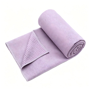 Tapis en microfibre antidérapant personnalisé avec points en silicone, absorbant la transpiration, serviette de yoga chaude avec logo - Product Image 4