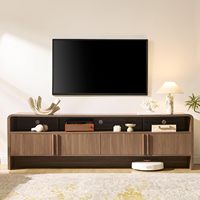Meuble TV rustique HANYEE avec rangement dissimulé et structure anti-basculement sécurisée pour salon domestique