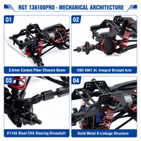 SHOOTER 1/10 RC Crawler RGT 136100PRO 4WD FOC Brushless Metal Resin Ready-to-Go 2S/3S Lipo LED Headlights 4 Channels RC Expert