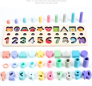 Offerta Speciale: Gioco Educativo Montessori 3-in-1 con Puzzle in Legno, Tavola Logaritmica e Forme Geometriche, Giocattolo per Bambini con Puzzle Numerico Fai-da-Te, Confezione in Scatola - Product Image 3