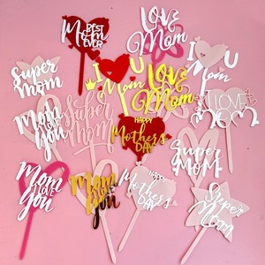 Coeur coloré meilleur maman <span class=keywords><strong>Cupcake</strong></span> picks je t'aime maman décorations de gâteau pour bonne fête des mères thème femmes fête d'anniversaire fournitures - Product Image 1