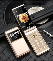Téléphone Portable à Clapet Pliable pour Seniors, Double Écran, Grosses Touches, Son Fort, Appel d'Urgence SOS, Numérotation Rapide, Liste Noire, Double Carte SIM, Double Lampe Torche