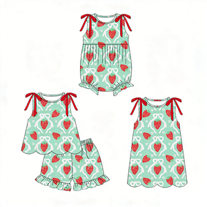Trendyism Boutique Pre-orden MOQ 5 Lazos de sandía y limón para bebés, estampado festivo de verano, algodón orgánico, elastano, seda de leche suave - Product Image 6