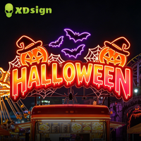 Enseigne néon personnalisée Halloween Jack-o'-lantern effrayant, enseigne murale LED lumineuse personnalisée, étanche, pour décoration de restaurant, voiture, parc d'attractions