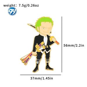 Broche de Metal de <span class=keywords><strong>Anime</strong></span> de One Piece, Zoro y Sanji, Pin de Dibujos Animados de la Tripulación Pirata, Venta al por Mayor - Product Image 5