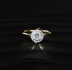 Anillo de Diamantes de Plata de Ley 925 con Forma Portuguesa, Joyería Elegante para Compromiso y Boda, para Mujer - Product Image 1