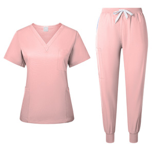 Dr. Xia Women's Scrub Set Short Sleeve Knitted Split Uniform For Spa Pet Hospital Dental Workwear S XXL - Product Image 1