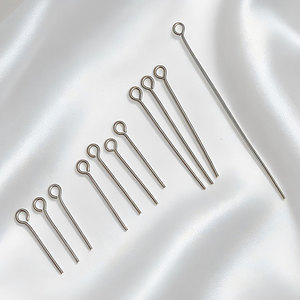 Aguja de Acero Inoxidable con Forma de 9, Diámetro de Alambre de 0.5-0.7mm, Cabeza Redonda, Accesorio para Bisutería DIY - Product Image 1