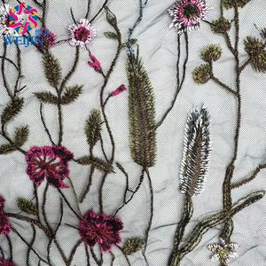 Kustom tujuh warna bordir cetak Tulle kain jala kuat Warp kain rajut untuk bunga pakaian kasual wanita - Product Image 4