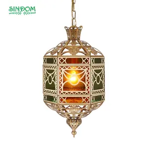 Müslüman stil arap dayanıklı kapalı Led pirinç aydınlatma Vintage dekor kolye ışık Sindom