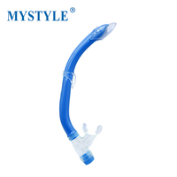 Tuba de plongée Junior Dry Top en PVC avec valve de purge, fixation pour masque, impression par transfert d'eau, pour enfants et jeunes, adapté à la natation, la plongée et la plongée libre