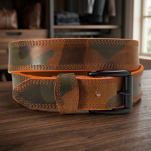B.S INTERNATIONAL <b>Men's</b> Cow Hide Leather <b>Belts</b> Eco-Friendly Waterproof Vintage Fashionable Square Steel Pin Customizable Heavy - Product Image 1