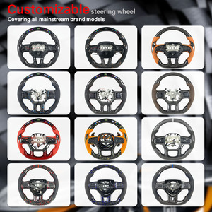 Para Dodge <span class=keywords><strong>Fiat</strong></span> 500 <span class=keywords><strong>500C</strong></span> Durango Journey Hellcat Challenger SRT cuero fibra de carbono volante accesorios de coche - Product Image 6