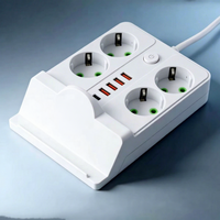 Multiprise USB avec charge sans fil, câble d'extension de 2 m, 10 A, conçue pour l'Indonésie et la Russie