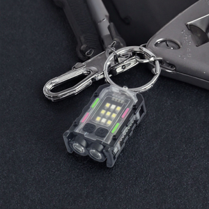 New Keychain <b>LED</b> <b>Flashlight</b> Outdoor Dual-Source Strong Mini Cap Clip Light Self-Defense Work Red Blue Warning Light - Product Image 5