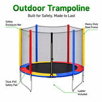 Trampoline de jardin pour enfants de 10 pieds et 12 pieds avec filet de sécurité, grand trampoline rond d'extérieur pour centre de loisirs familial