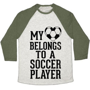 My Heart Belongs to a Soccer Player (<b>Baseball</b> <b>Tee</b>) Unisex Tri-Blend <b>Baseball</b> <b>Tee</b> - Product Image 4