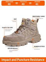 Chaussures de sécurité pour hommes de haute qualité, résistantes aux chocs et aux perforations, avec embout en plastique, toutes saisons, hiver, protection