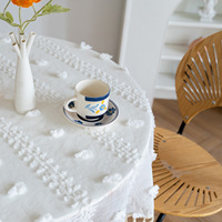 Nappe en tissu de fil de dentelle blanche romantique décoration de tapis de table de thé de fête brodée
