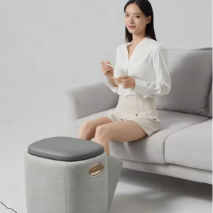 Draagbare verwarmde voet- en beenmassager 2-in-1 design massagekruk voor thuis en kantoor - Product Image 1