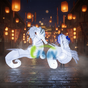 Disfraz Inflable de Caballito de Mar para Caminar por la Calle, Impresión Digital, Ventilador Incorporado, Traje de Mascota para Desfiles - Product Image 1