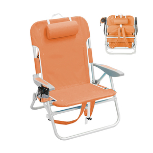 आउटडोर हल्के 3 Reclining स्थिति एल्यूमीनियम उच्च सीट पोर्टेबल तह समुद्र तट कुर्सी - Product Image 1
