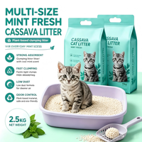 Litière biodégradable à base d'amidon de manioc 2,5 kg, sans poussière, agglomération instantanée, super absorption, désodorisante, écologique, anti-adhésive, OEM ODM