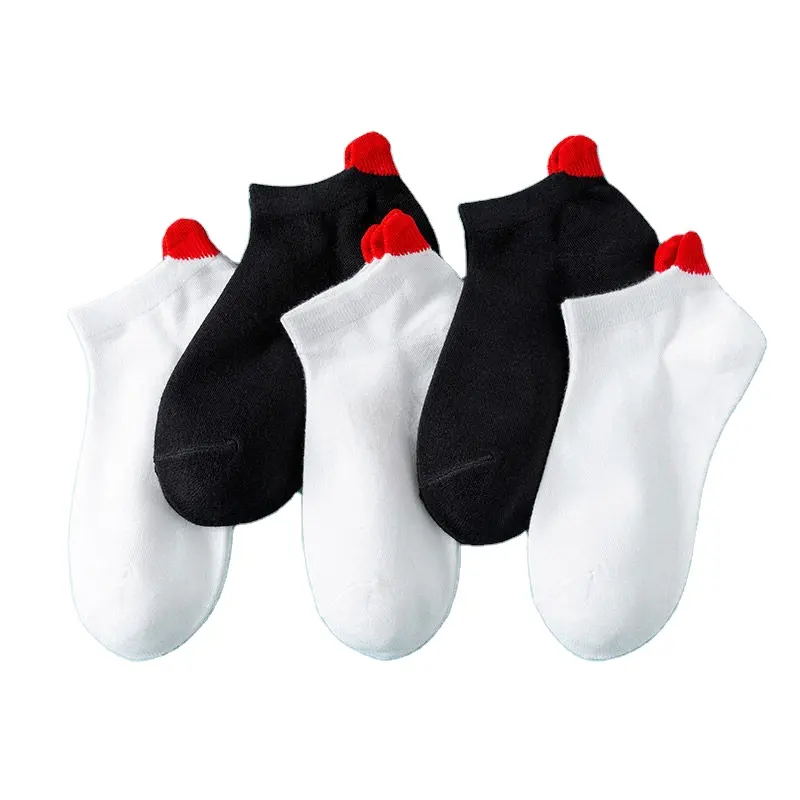 Novo design alta qualidade amor padrão estudante tubo meias mulheres moda penteado algodão tornozelo meias