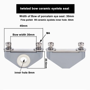 Guía de hilo para máquina de 500 hilos, ojal de cerámica de circonia con orificio interior de 8 mm y ancho de lazo de 30 mm, mecanizado CNC, pulido a espejo - Product Image 3