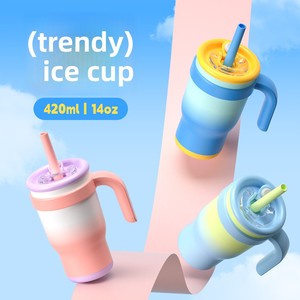 Nouvelle tasse isotherme en acier inoxydable pour enfants avec poignée, parois épaissies, pour la maison, l'école, portable, 14 oz - Product Image 1