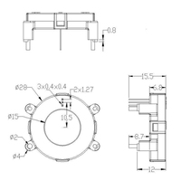Capteur de courant Hall QN-C15S 100A 300A 500A 600A 800A 1000A / 2.5 ± 2V 2.5 ± 0.625V PCB Mount transducteur de courant cc Hall