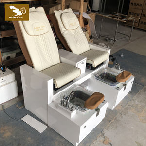 Bomacy — meuble de Salon de manucure en cuir blanc, <span class=keywords><strong>Double</strong></span> Station de pédicure, établi, chaise avec pieds, SPA - Product Image 2