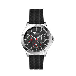 Montre sport pour homme avec chronographe factice, bracelet en silicone, mouvement à quartz, résistante à l'eau, montre-bracelet tendance pour un usage quotidien. - Product Image 1