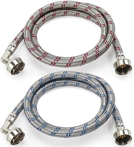 Tuyau d'arrivée d'eau chaude et froide manuel en acier inoxydable 304 de 1,8 m avec coude à 90 degrés pour usage extérieur et hôtelier – Offre Spéciale - Product Image 1