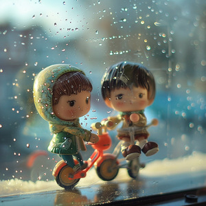 Custom <b>Car</b> Ornament Couple <b>Dolls</b> Rainy Ride Decor Plastic Resin PVC Toy Indoor Use - Product Image 3