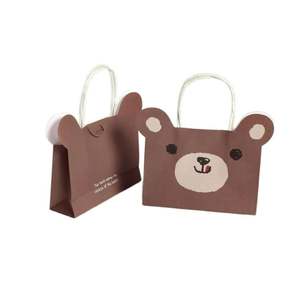 Sac en papier de forme irrégulière haut de gamme, entièrement imprimé avec logo personnalisé, thème enfant, pour cadeaux, shopping, promotion, bonbons, animaux – Offre Spéciale - Product Image 2