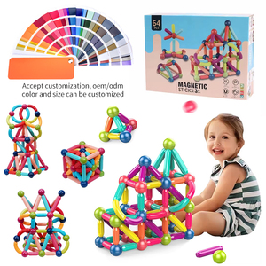 Bloques de Construcción Magnéticos 3D STEM, Palitos y Bolas Coloridos, Juguetes Educativos Creativos para Niños - Product Image 1