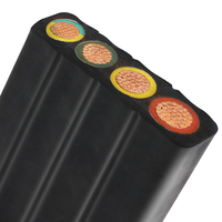 Karet bulat/datar tipis, 380v 450/740V 600V 4 kabel inti 4 * 12AWG untuk kabel pompa air bawah air datar