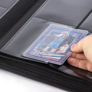 Album de rangement pour cartes sportives et TCG en cuir PU <span class=keywords><strong>JVD</strong></span> Premium à 4 pochettes, capacité de 128 protège-cartes à chargement par le haut - Product Image 3