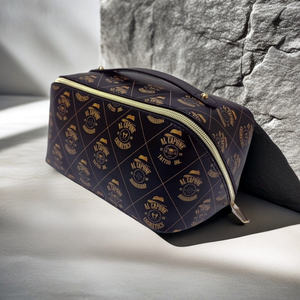 Trousse de toilette de voyage en cuir PU imperméable de grande capacité avec logo personnalisé trousse de maquillage portable pour femmes - Product Image 2