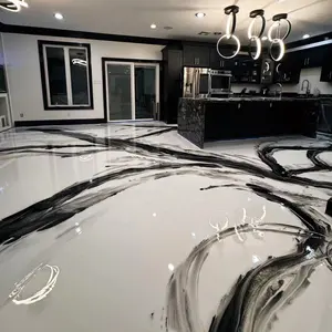 LSY 2:1 High Gloss 100% Solid Waterproof Anti-dérapant Auto-nivelant Scratches Resistance Marble Look Metallic Epoxy Floor Coating