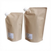 Pochettes souples biodégradables et recyclables en papier kraft de 500 ml et 1000 ml avec bec verseur pour emballage de liquides (shampoing, soins de la peau, parfums, huiles essentielles)
