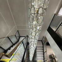 Lustre LED cylindrique moderne de luxe pour hôtel, villa, décoration, lampe suspendue pour escalier, restaurant, éclairage personnalisé artisanal