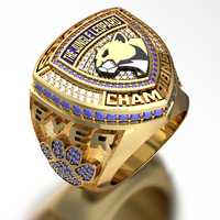 Bague de championnat de sport personnalisée 2026, bagues pour joueurs masculins, vente en gros, plaqué or blanc 18 carats avec pierres CZ serties à griffes.