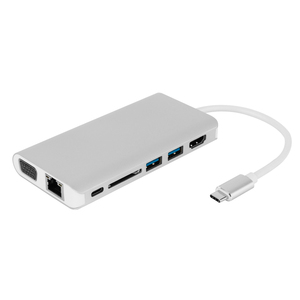 Biểu tượng tùy chỉnh đa cổng <span class=keywords><strong>USB</strong></span>-C để USB3.0 <span class=keywords><strong>HDMI</strong></span> Gigabit Ethernet <span class=keywords><strong>Adapter</strong></span> 8 trong 1 <span class=keywords><strong>USB</strong></span> Loại C HUB - Product Image 1