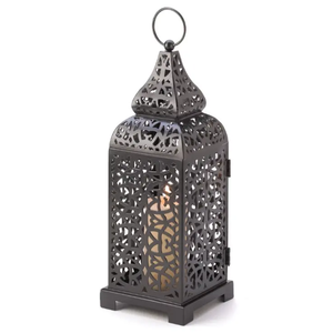 Lanterne a vento in stile marocchino in metallo lampade a motivo floreale scava fuori il Design portacandele in ferro decorazioni per la casa retrò - Product Image 6