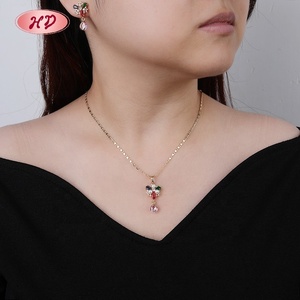 Nuovi Arrivi di <span class=keywords><strong>Gioielli</strong></span> per Donna, Set di Moda Placcato Oro 18K, Collana e Orecchini, Regalo per le Festività - Product Image 6