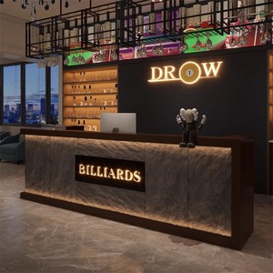 Kích thước tùy chỉnh Thẩm mỹ viện sang trọng hiện đại màu trắng bằng gỗ phía trước quầy tiếp tân với ánh sáng LED - Product Image 5