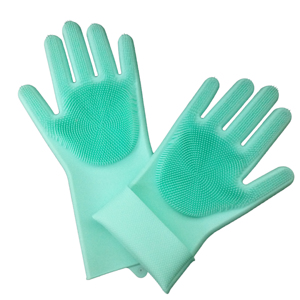 200g Reusable Heat Resistant Silicone Cleaning Dish <b>Washing</b> <b>Glove</b> With <b>Washing</b> Scrubber - Product Image 1