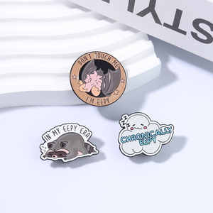 In My Eepy Era Chronically Eepy Raccoon Enamel Pin Don't Touch Me I'm Eepy Bat Sleepy Humor Broche, Badge de sac et de revers, Bijou, Cadeau - Product Image 3